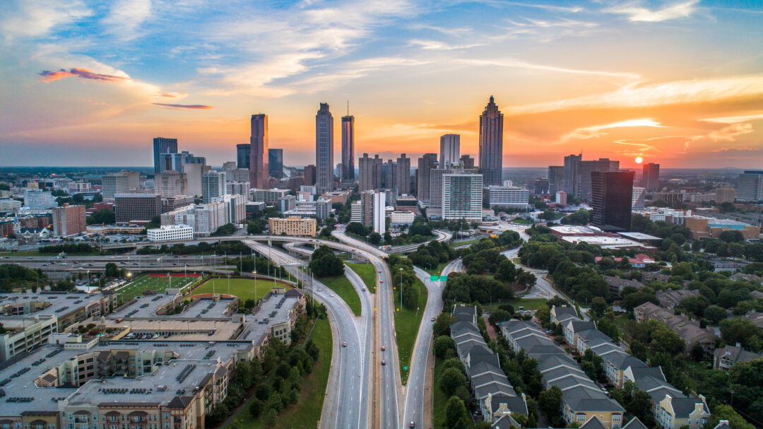 Atlanta, Georgia, USA Downtown Skyline Aerial Panorama