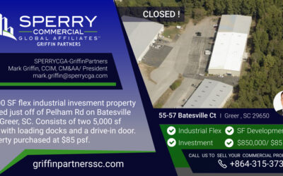 Griffin Closes 55 Batesville Ct – Greer Industrial