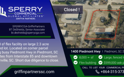 Closed! Industrial at 1400 Piedmont Hwy Piedmont, SC